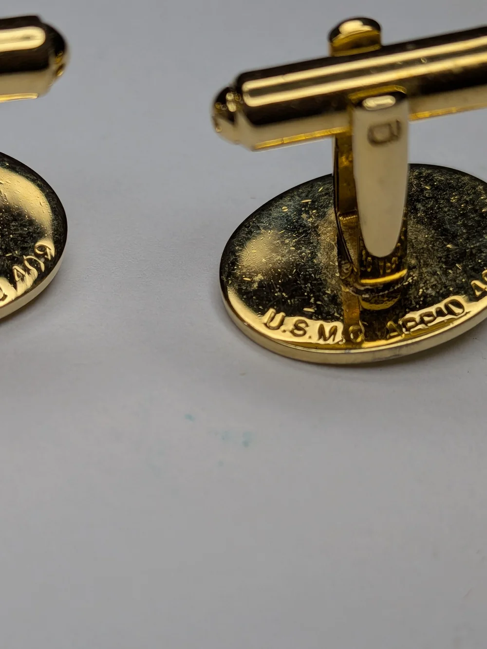 Gold and Silver Marine Emblem Cufflinks - Men Accessories